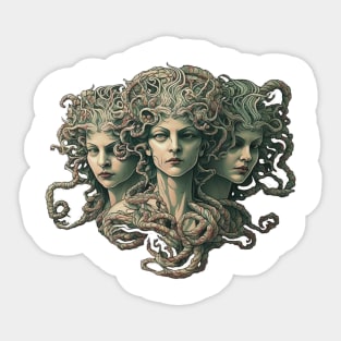 The Gorgon Sisters - Stheno, Euryale, and Medusa Sticker
